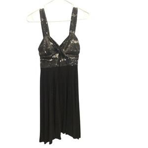Vintage Babydoll Dress Size Small Black Sequin Whimsigoth Y2K 90s Chiffon Prom